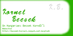 kornel becsek business card